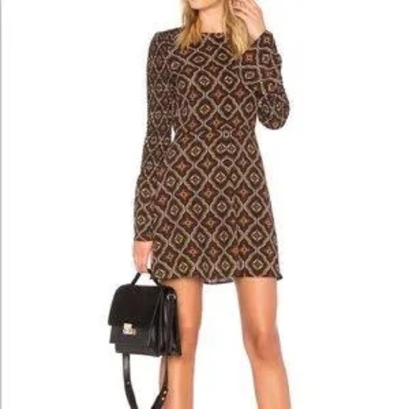 A.L.C. Alexa Printed Bell Sleeve Silk Dress (3) - Picture 2 of 12